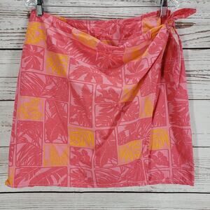 Talbots Women's Coral Pink 100%Cotton Wrap Skirt Size 10
